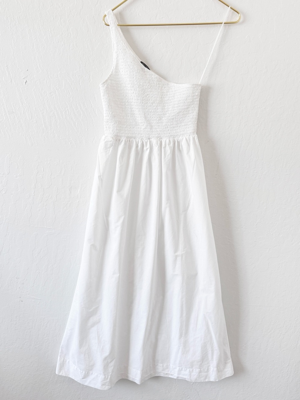 Massimo Dutti One-Shoulder White Midi Dress 100% cotton small - Picture 11 of 11